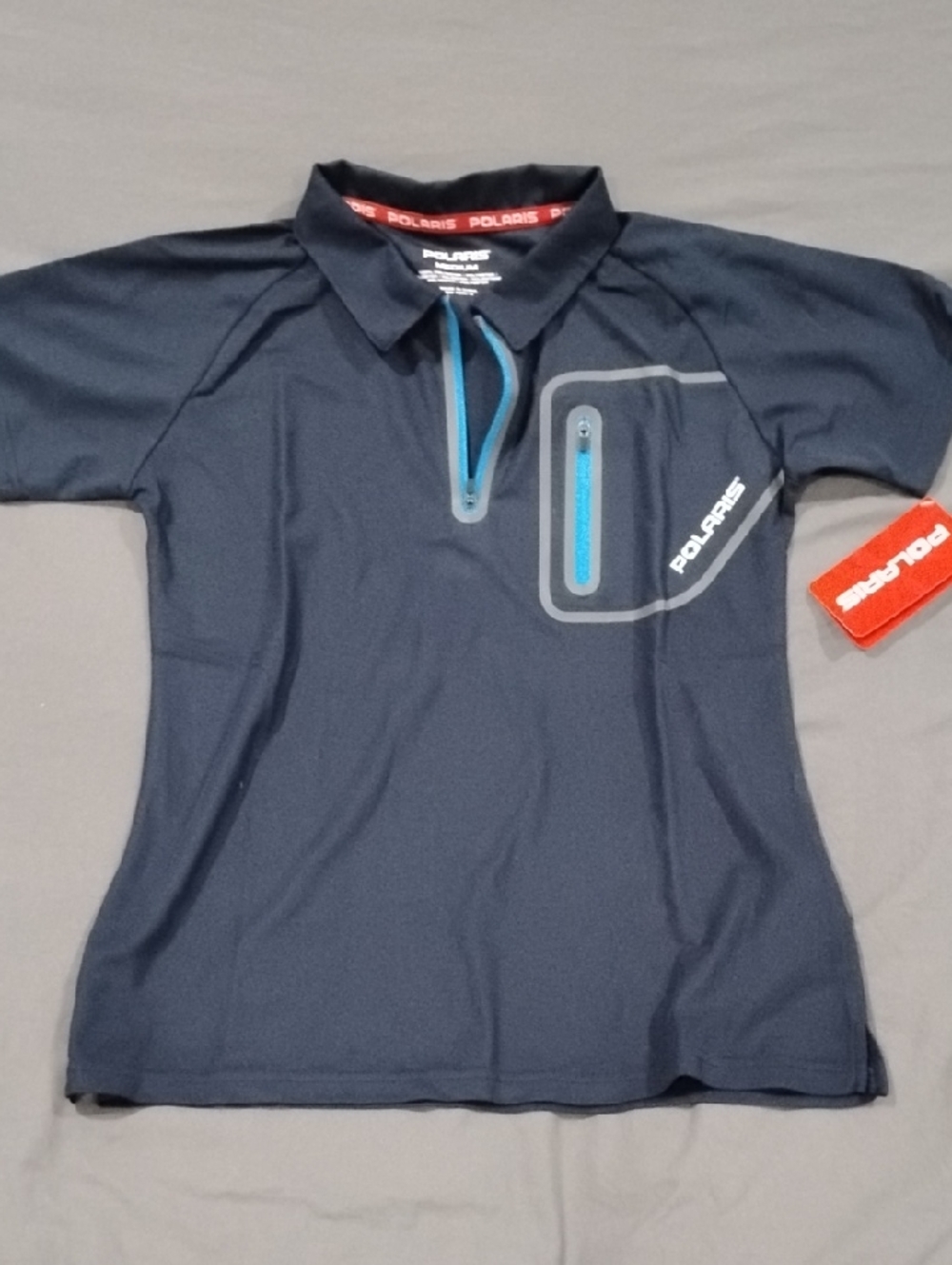 Polaris Women's Navy Performance Polo with Zip Chest Pocket